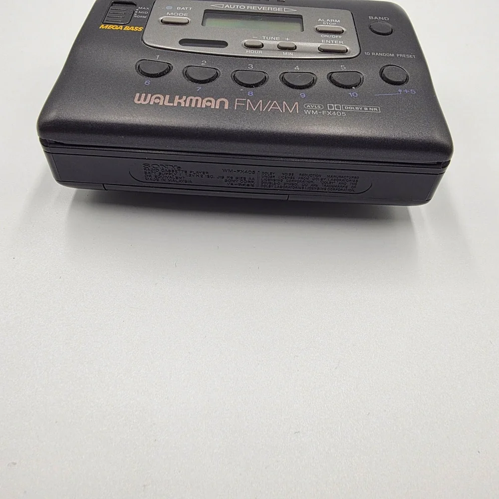 Sony Walkman WM-FX405 AM FM Radio Cassette Player Auto Reverse Mega Bass Black